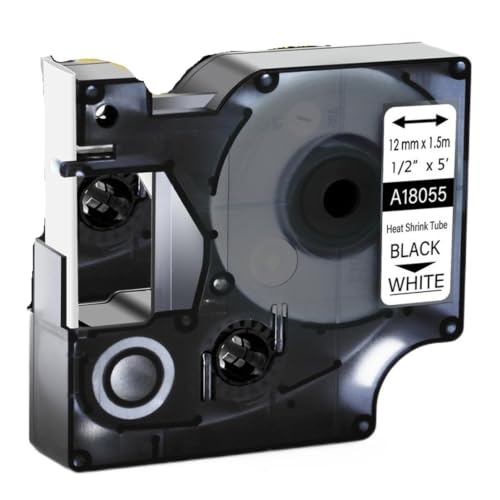 Cinta de etiquetas termocontraíbles negra sobre blanca 19mm para consumibles 5200 1