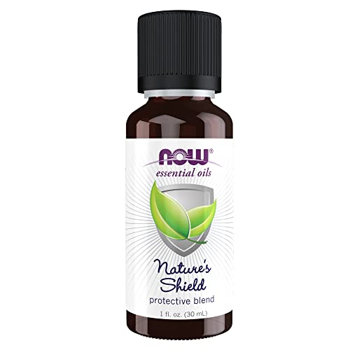 NOW Essential Oils, Nature’s Shield, Energizing Aromatherapy Scent, Blend of Pure Essential Oils, Vegan, Child Resistant Cap, 1-Ounce