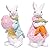 Hodao 2 PCS Easter Bunny Couple Decor Spring Easter Rabbit Decor Figurines Tabletopper Decoration for Party Home Holiday Cute Rabbit Easter Day Couple Gifts (White-Blue)