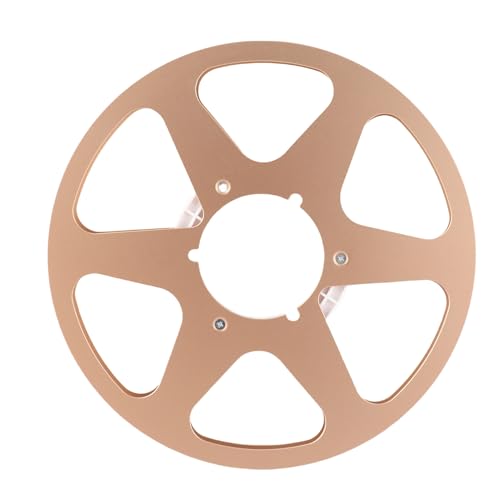 Bobine de Réception 1/4 Pouce Haute Précision en Aluminium Doré pour Bande Magnétique