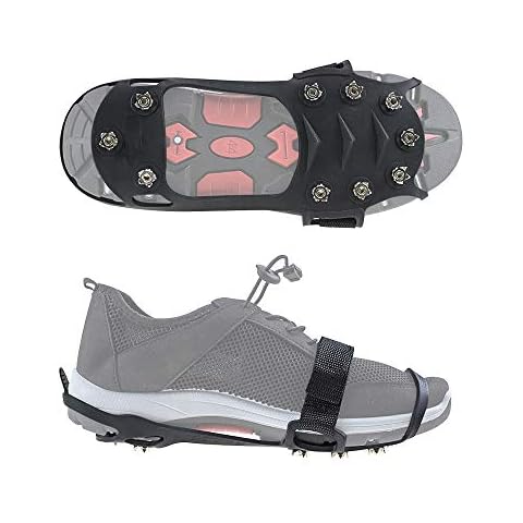 LHIABNN Silicone Non-Slip Shoe Cover Ice Snow Grips,Spikes Anti Slip Mountaineering Slip-on Stretch Footwear,Traction Cleats for Walking Jogging Hiking on Snow and Ice (A/Silicone, M) Cover