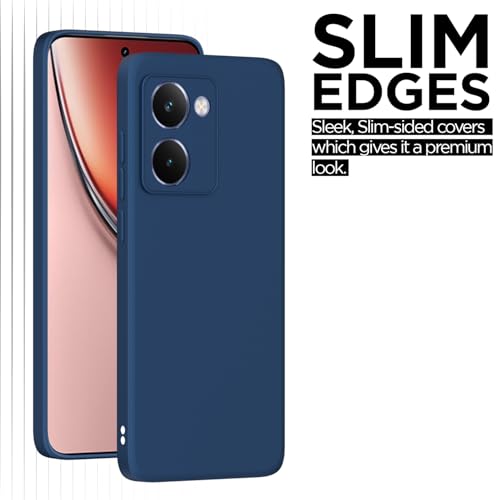 Image of Outlouders Back Cover for Realme P3 Ultra 5G | Camera Protection | Durable Soft Matte Silicone Bumper Case (Blue)