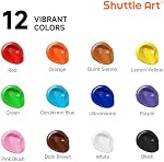 Shuttle Art Outdoor Acrylic Paint Set, 12 Colors Waterproof Paint, 8.45oz/250ml Large Bottles, Rich Pigmented Bulk Painting Supplies for Artists, Beginners on Rocks, Wood, Wall and Garden Statues