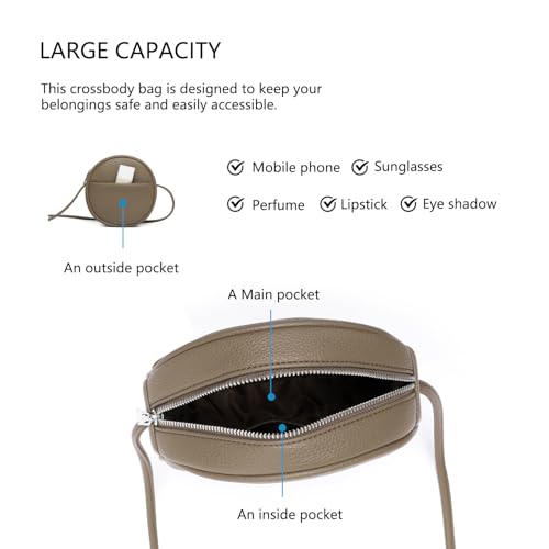 Image of Circle Crossbody Bag for Women NYLON Circle Purse with Zipper Adjustable Knot Shoulder Straps