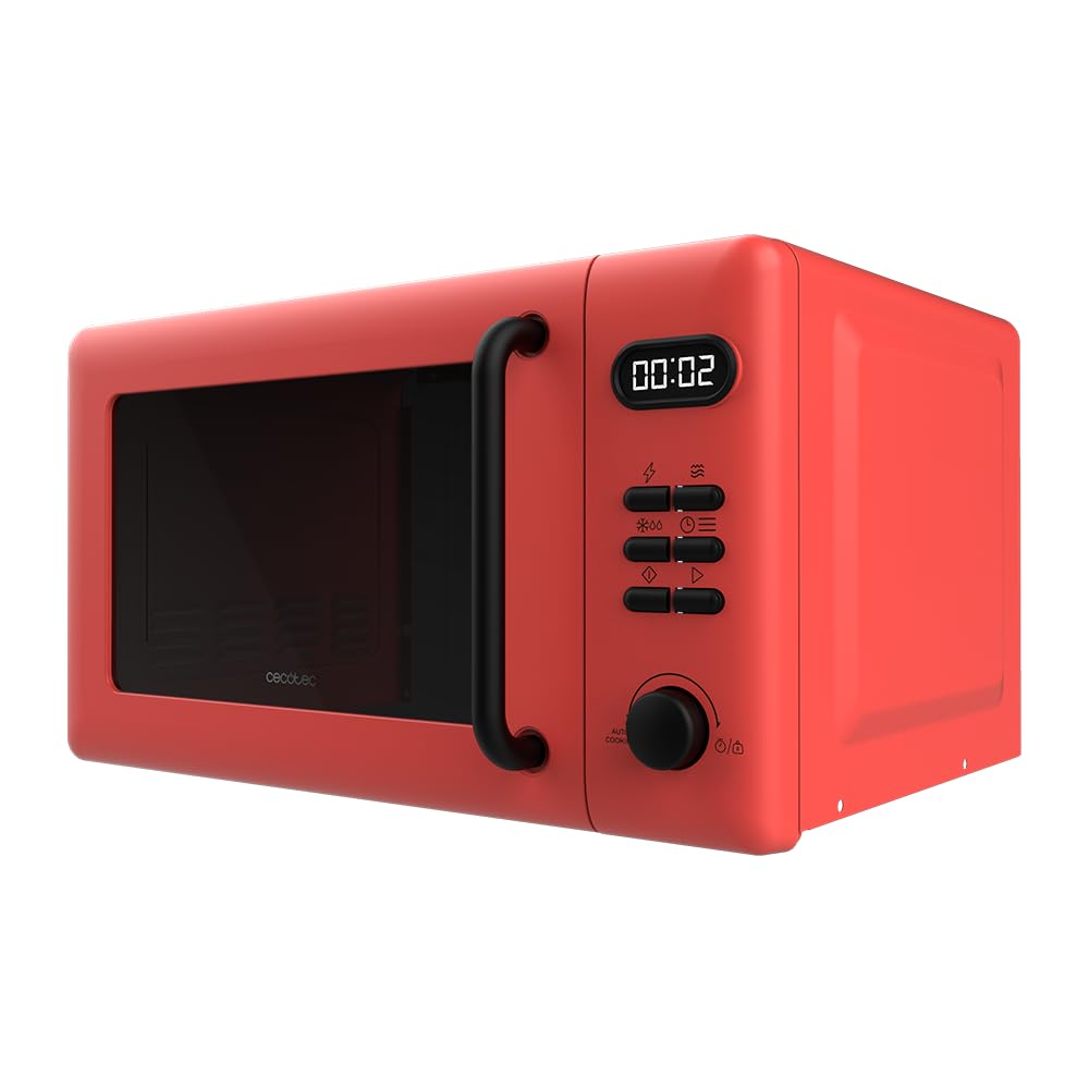 Cecotec Forno a Microonde con Grill Da 20 Litri Proclean 5110 Red. 700 W In 6 Livelli E Griglia Da 800 W, Modalità Scongelamento, Segnale Fine Cottura, Lampada Interna, Timer 30 Minuti, Design