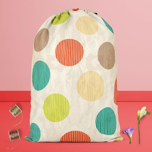 Image of ArtzFolio Retro Circles | Reusable Sack Bag | Bag for Gym, Storage, Vegetable & Travel