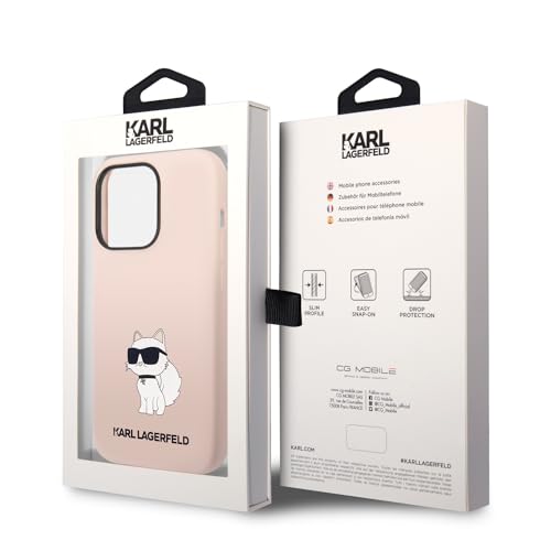 Coque silicone Karl Lagerfeld iPhone 14 Pro rose élégante et chic - 7