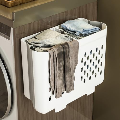 Panier à linge mural pliable en TPE et PP à grande capacité de rangement - 8