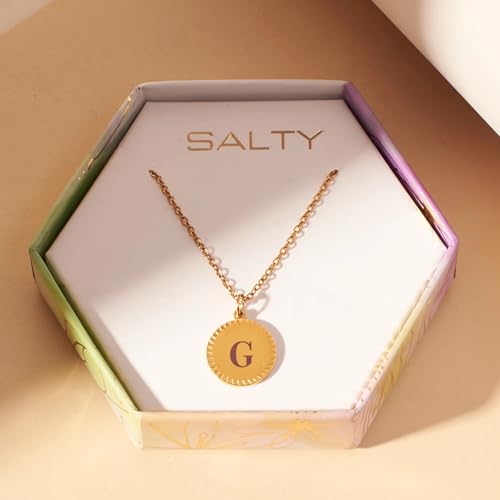Image of SALTY Anti Tarnish Personalized Golden Grace Pendant Necklace for Women | Stylish Customized Locket Chain | Fashion Jewellery Accessories for Girls | Minimal Jewelry | Ideal for Gifting | Marriage, Birthday | Gift for Valentine Day