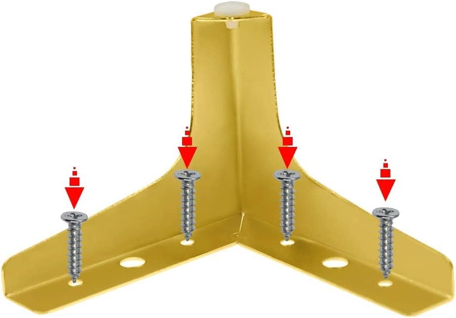 Miniatura 5 de Seimneire Patas para muebles, patas de metal dorado de 4 pulgadas para muebles, patas de mesita de noche resistentes para mesa, armario, sofá, silla