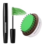 Green Temporary Hair Chalk Color Comb + Washable Hair Mascara Dye for Girls Kids, Makeup Vibrant Dye Hair Colors for Halloween, Cosplay, Sporting Events, DIY Hair Parties Christmas