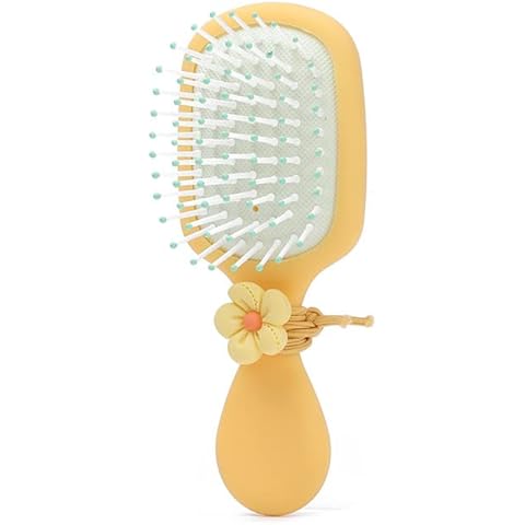 BYVUTE Cute Detangling Hair Brush with Flower Decor Cover