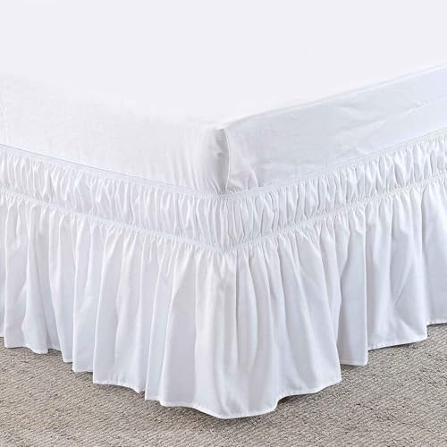 Hltql Gonna Da Letto Elasticizzata Avvolgente Matrimoniale Vestiletto Singolo Colorato Mantovana Giroletto Vestiletto Una Piazza E Mezza(#1,203X153Cm)-image