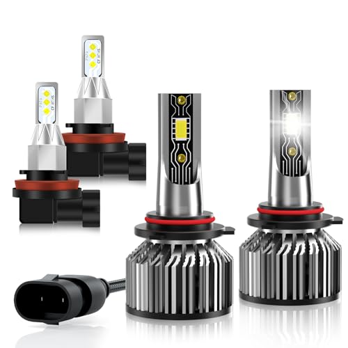 PETDICS Compatible For Toyota RAV4 2016 2017 2018 2019 Bulbs,9012 High & Low Beam Bulbs with H16 Fog Bulbs,Plug and Play,6500K White 30000 Lumen,Pack of 4