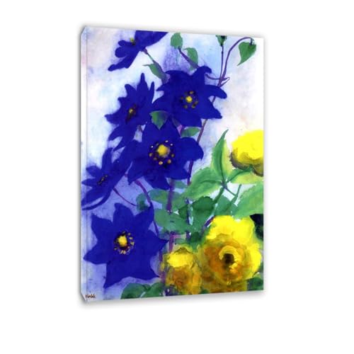 Fleurs Toile Peintures Affiches Art mural de 30x45cm encadré