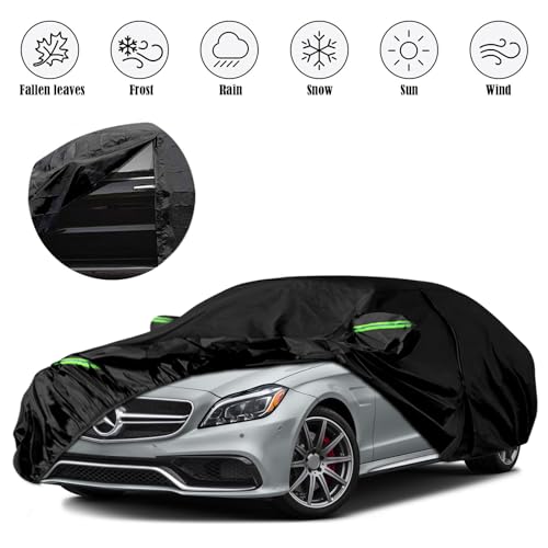 Image of Waterproof Car Covers Replace for 2004-2025 Mercedes Benz CLS 250 350 400 500 550, 6 Layers All Weather Car Cover with Zipper Door & Windproof Bands for Snow Rain Dust Hail Protection