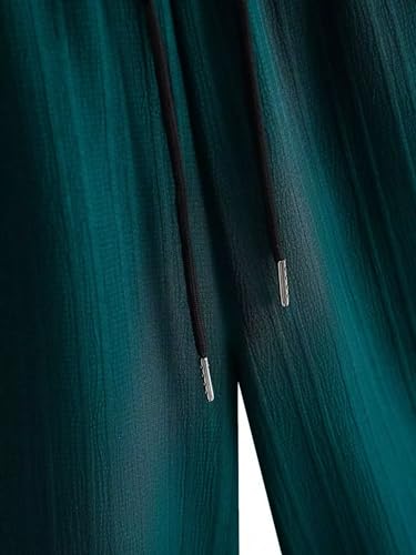 Image of Green Solid Color Mens Half Sleeves Cords Cotton Material