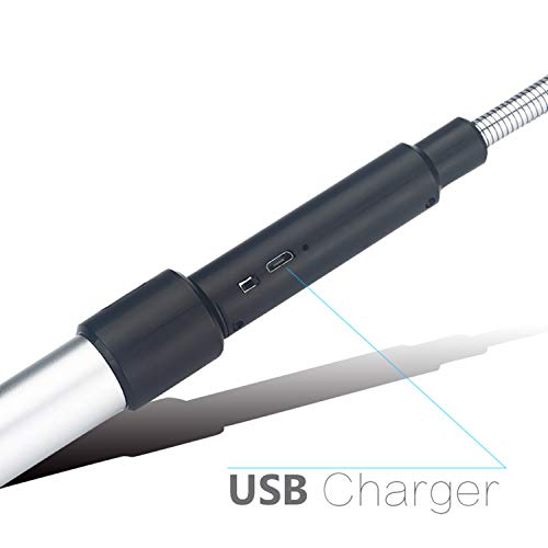 Summoner Telescopic Candle Arc Lighter Electric Rechargeable Usb Plasma Lighter Perfect Fire Starter Lighter For Bbqs Home Kitchen Outdoor Camping Hiking Cooking Fireworks (Silver) #TOP4