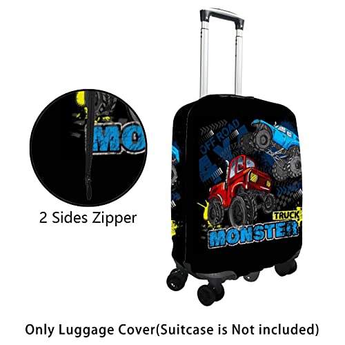 Kuizee Travel Luggage Cover Suitcase Cover Blue Monster Truck Boy Baggag Protector Dustproof Durable Elastic XL Fits 29-32 Inch2