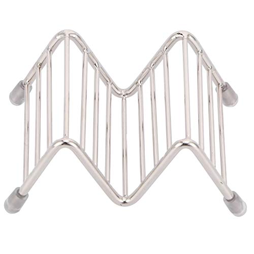 Fdit Taco Holders, 304 Stainless Steel Taco Tray Stand Rack Tray with Safe Sturdy Structure to Keep Tacos Pancakes Upright for Kitchen Restaurant (1/2 grid)