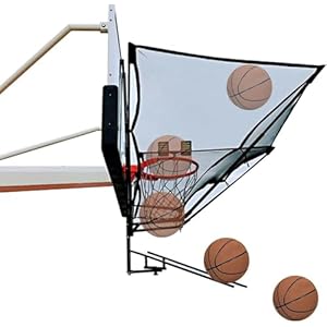 Metal Rebounder Basketbalretour, Draagbare Basketbalrebounder Trainingsapparatuur, 180 Graden Draaibare Chute Shot Returner met Tas