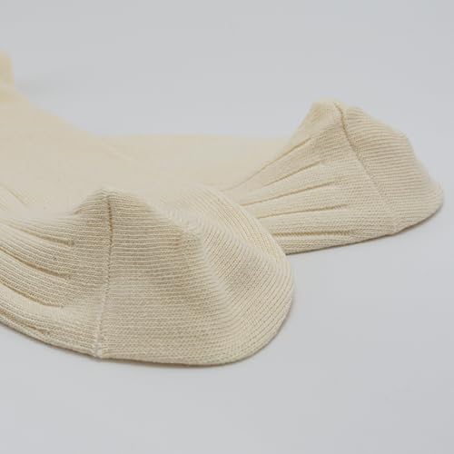 Image of 3 Pairs Crew Socks Midweight Undyed Cotton Blend Socks for Women Girls