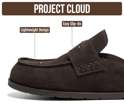 Image of Project Cloud 100% Genuine Leather Womens Clogs - Plush & Soft Insole with Arch Support Non Slip Mules & Clogs for Women Footwear - Water Resistant Women Shoes (Foamy)