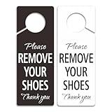 Please Remove Your Shoes - Plastic Door Knob Hanger Sign for Front Door, No Shoes in House