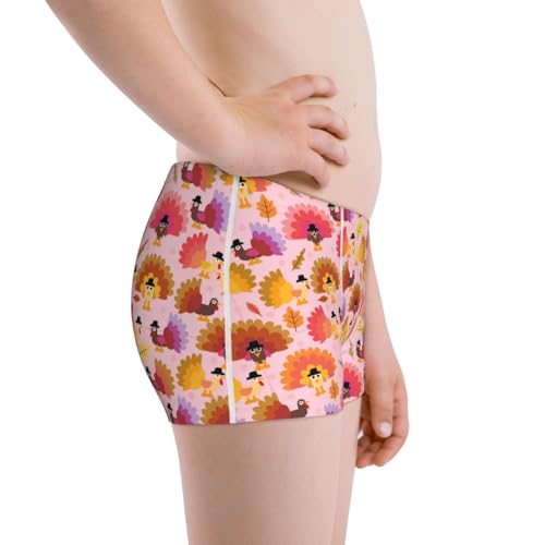 Boys' Cotton Boxer Brief Soft Underwear-Happy Thanksgiving Turkey2