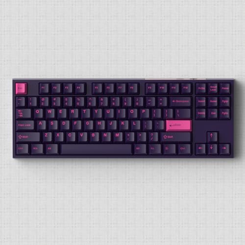 Image of Purple Dye-sub Keycaps, 163 Keys Cherry Profile, Double Shot Keycaps Set, Custom Key caps for MX Switches Mechanical Keyboard(Rhythm)