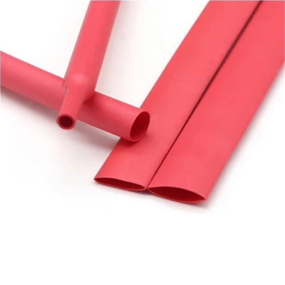 JWOO Guaina termorestringente 2:1 Rossa da 0,6 mm a 80 mm, Guaina for Cavi Fai da Te, Protezione for Cavi e Riparazione di Cavi(20MM*10 Meters)