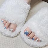 足用 ネイルチップ フットネイルシールフットネイルチップスペディキュアキラキラ足爪 フット足ネイルジェル 夏 結婚式 成人式 親指 足用ネイル 足 手作りキャッツアイ・ネイルチップ 繰り返し使えるマジックプレス 簡単 ネイル 剥がせる フット用 チップ 立体感 華やか (H, Free Size)