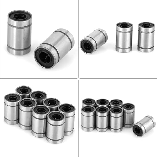 Image of 8-Pack LM6UU Linear Motion Bearings 6mm ID 12mm OD 19mm Length Ball Bushing CNC Router 3D Printer Reprap Slide Shaft Guide for Smooth Linear Motion Chrome Steel Construction