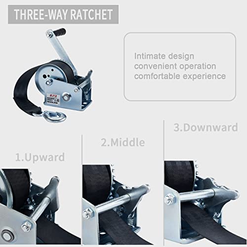 OPENROAD 600lbs Hand Winch Boat Winch, Hand Crank Winch with 6m (20ft