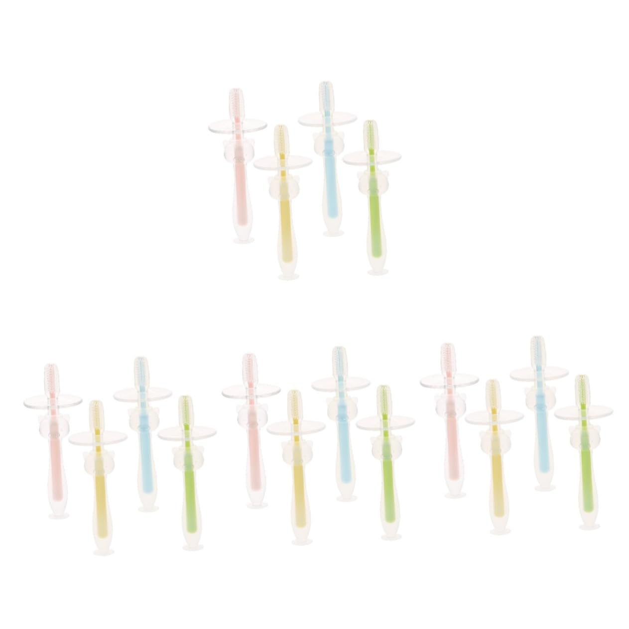 VICASKY 4 Set Spazzolino Da Denti Per Multipack Silicio Formazione Infantile Neonato Dente Ragazzo Sensoriale Treno Spazzolino Da Denti Gel Di Silice 4 Pezzi*4