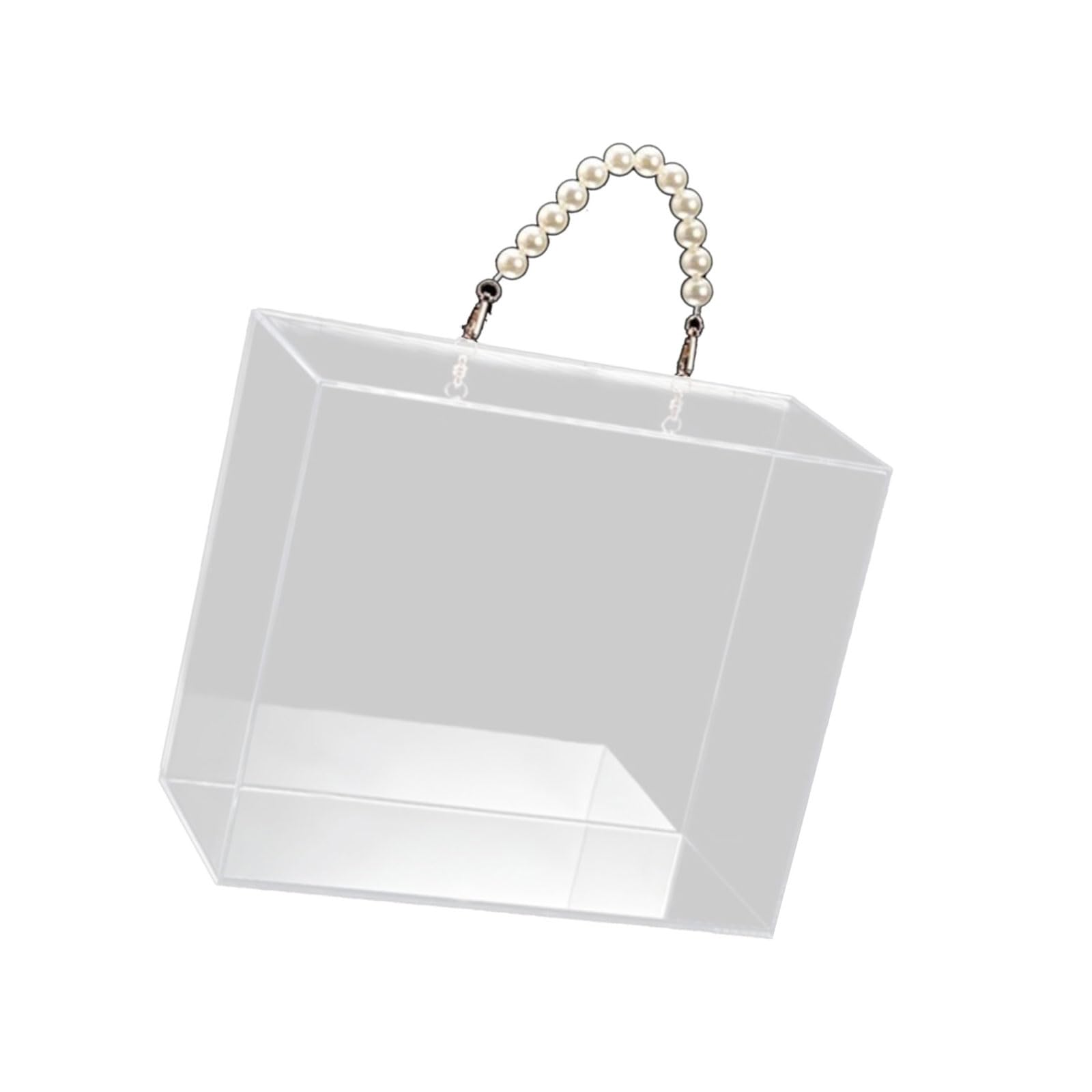 Piceioep Unique Clear Handheld Box Square Flower Holder Suitable for Floral Arrangements and Festival Presentations Modern Flower Container