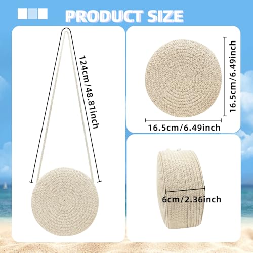 Image of Women Straw Crossbody Bag, Fashion Woven Shoulder Bags with Zipper Closure, Summer Beach Bag for Travel Daily Use (Khaki)