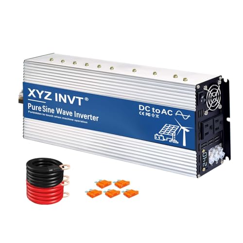 Image of XYZ INVT 4000 Watt Pure Sine Wave Inverter 24V DC to 110V 120V AC 400W Continuse Power 8000W Surge Power Off Grid for Solar System RV Home Camping Truck