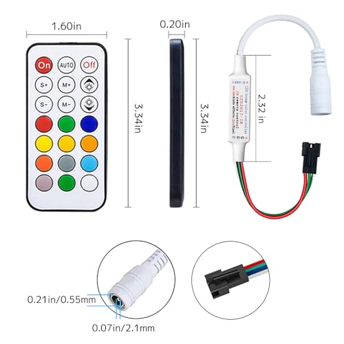 Mini DC5-24V 21 Keys 2811 Remote Control RF Controller for WS2811 WS2812B 2811 2812 LED Strip Light