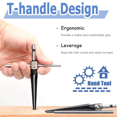 Mesee 2 Pieces T-Handle Taper Reamer Set - Image 4