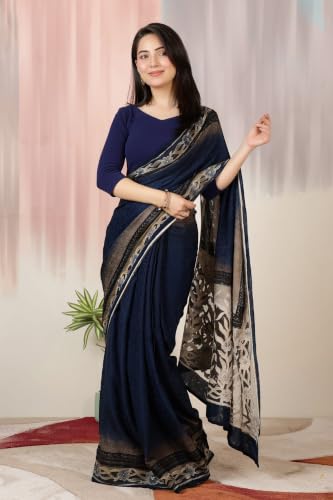 Image of Mlada V-Neck Stretchable Saree Blouse Top for Women | Slim Fit 3 /4th Sleeves Solid Cotton Blouses | Readymade Saree Blouses for Women Festive & Ethnic | Blouse Crop Top