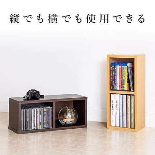 Amazon.co.jp: イーサプライ CDラック DVDラック 2段 木製 横置き 縦