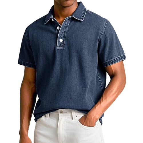 Polo d'été pour homme délavé à l'acide style vintage chic