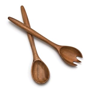 Lipper International Acacia Oblong Salad Servers, 12″ Long, One Pair