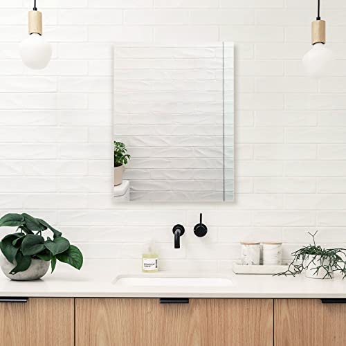 Mirrorons Frameless Mirror, Wall Mirror 24" X 32", Modern Rectangle Bathroom Mirrors For Wall With Polished Edge, Hangs Horizontally Or Vertically. Entryways, Bathroom, Gym. #TOP4