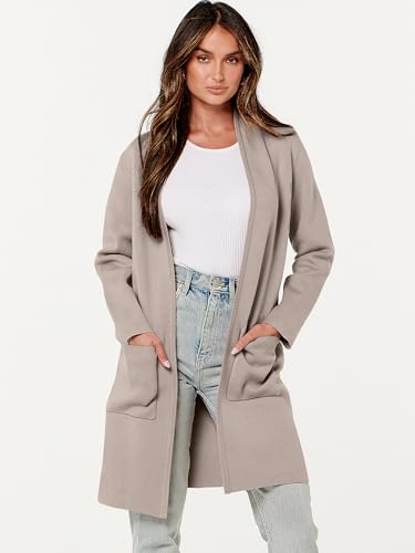 Image of ANRABESS Cardigan Sweater for Women Casual 2026 Fall Fashion Coat Long Sleeve Open Front Knit Coatigan Outwear