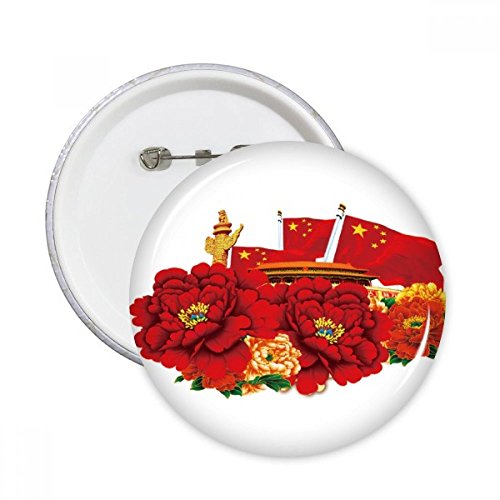 Chine broches rondes Tian'Anmen badge Button vêtements décoration 5pcs