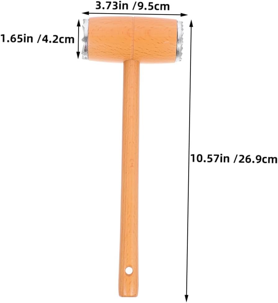 2pcs Beech Wood Meat Tenderizer Mallet Tool Dual-sided Kitchen Hammer for Steak Beef Chicken Pork Cooking