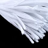 Craft Pipe Cleaners 100 PCS White Chenille Stem 6MM x 12 Inch Twistable Stems Children’s Bendable...
