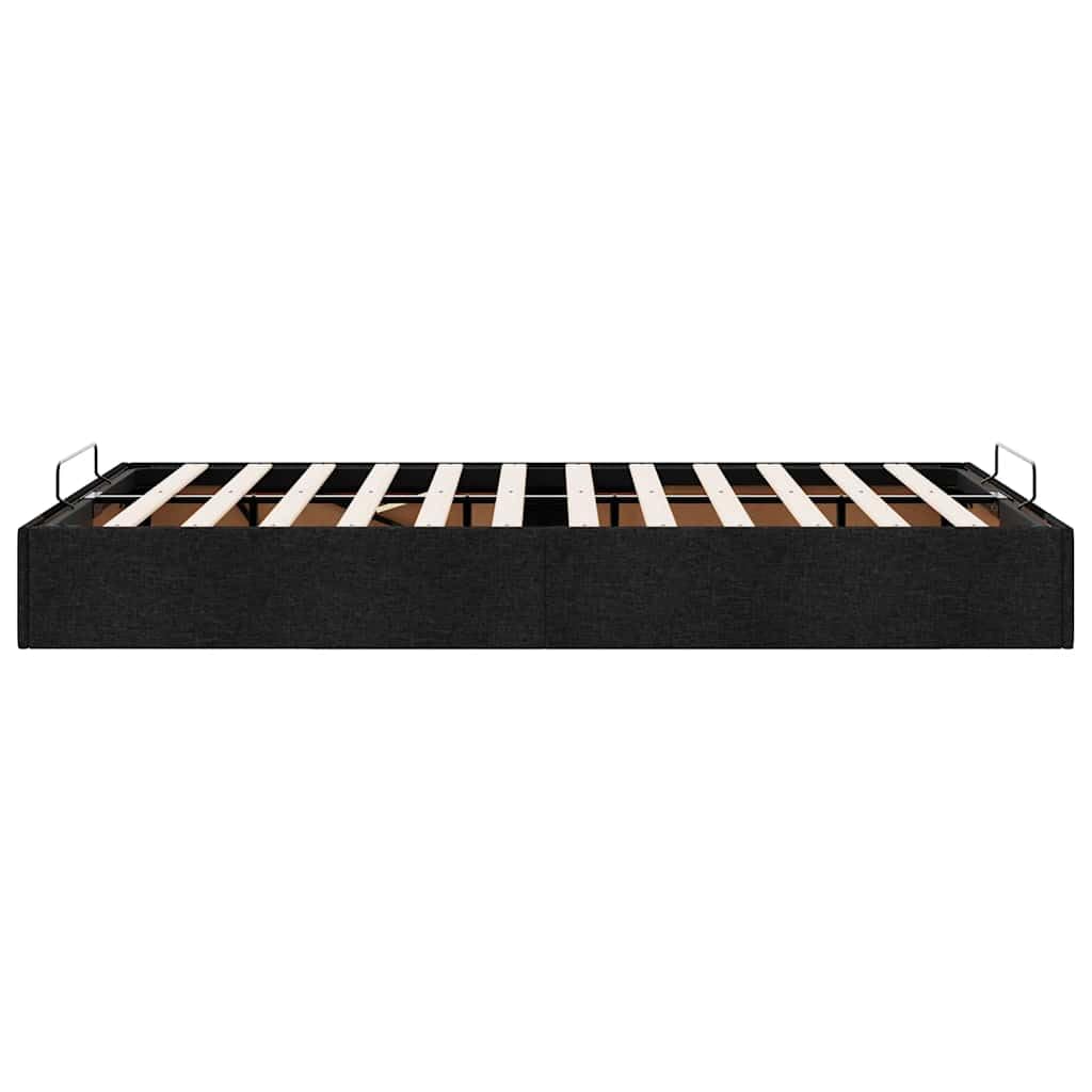 Festnight Cama Tapizada 120x200 con Somier y Almacenamiento, Canapé Abatible Matrimonio Negro